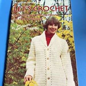 American Thread 403 Let's Crochet Instructions Patterns Beginner Shawl Cardigan